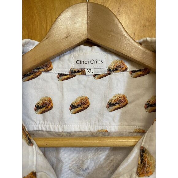 cinci cribs chilli dog short sleeve button up collared shirt size XL - Picture 6 of 10